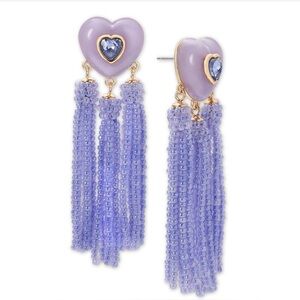 On 34th Purple Heart Tassel Earrings - NWT